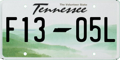 TN license plate F1305L