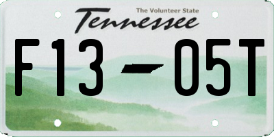 TN license plate F1305T