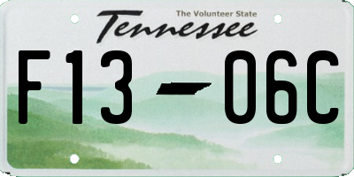 TN license plate F1306C