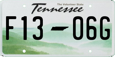 TN license plate F1306G