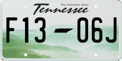TN license plate F1306J