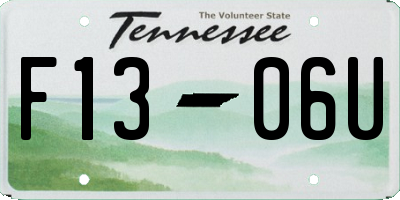 TN license plate F1306U