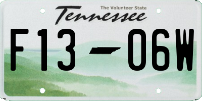 TN license plate F1306W