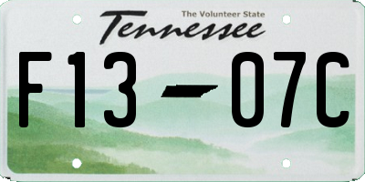 TN license plate F1307C