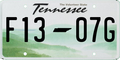 TN license plate F1307G
