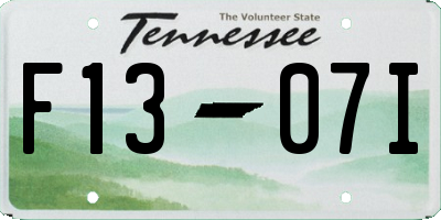 TN license plate F1307I