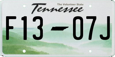 TN license plate F1307J