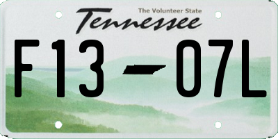 TN license plate F1307L