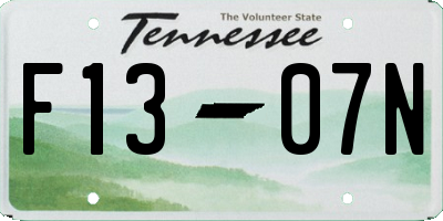 TN license plate F1307N