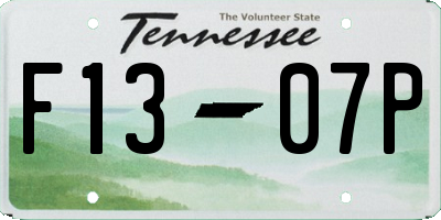 TN license plate F1307P