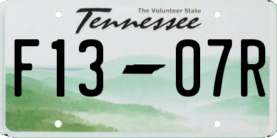 TN license plate F1307R