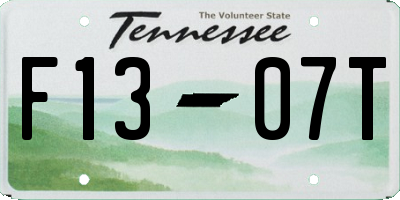 TN license plate F1307T