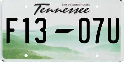 TN license plate F1307U