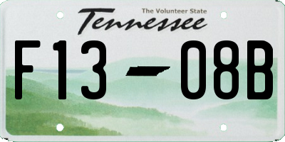 TN license plate F1308B