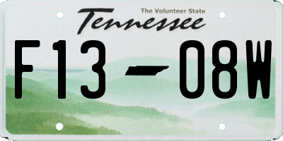 TN license plate F1308W