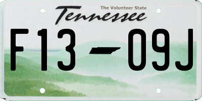 TN license plate F1309J