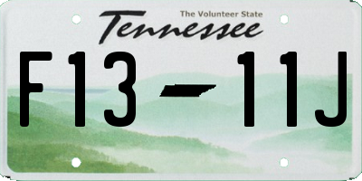 TN license plate F1311J