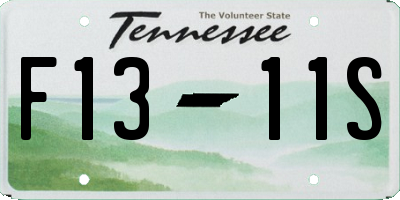 TN license plate F1311S