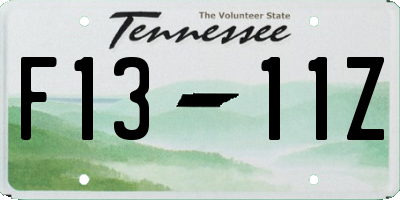 TN license plate F1311Z