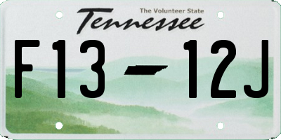 TN license plate F1312J