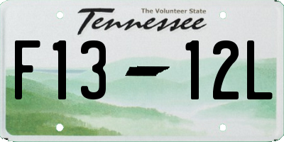 TN license plate F1312L