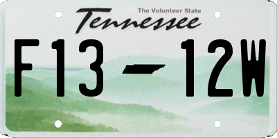 TN license plate F1312W
