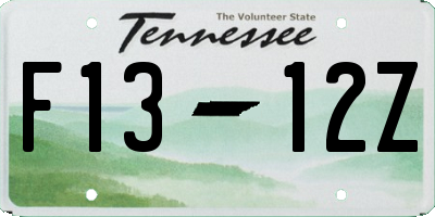 TN license plate F1312Z