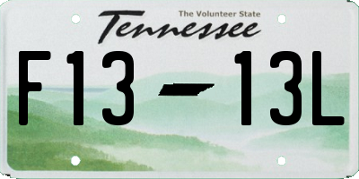 TN license plate F1313L