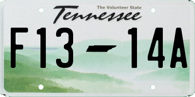 TN license plate F1314A