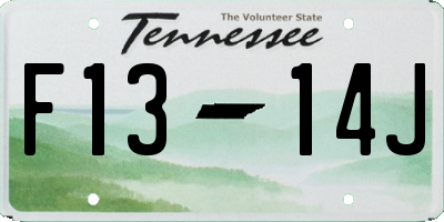 TN license plate F1314J