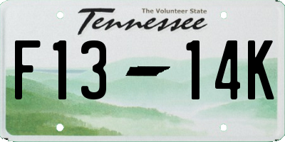 TN license plate F1314K