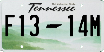 TN license plate F1314M