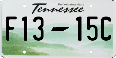 TN license plate F1315C