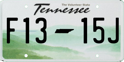 TN license plate F1315J
