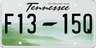 TN license plate F1315Q