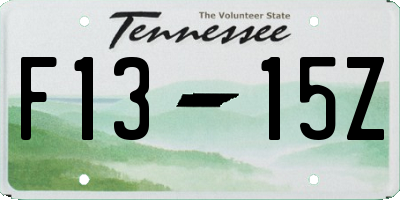 TN license plate F1315Z