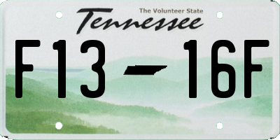 TN license plate F1316F