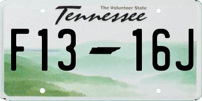 TN license plate F1316J