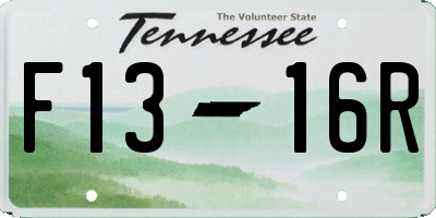 TN license plate F1316R