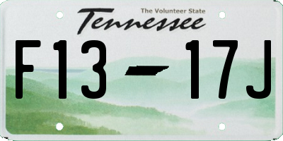 TN license plate F1317J