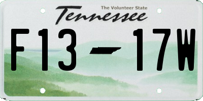 TN license plate F1317W
