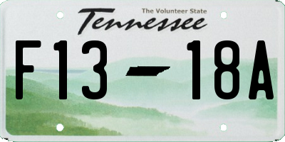 TN license plate F1318A