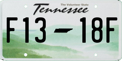 TN license plate F1318F