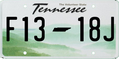 TN license plate F1318J