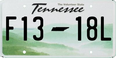 TN license plate F1318L