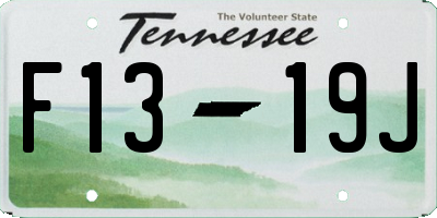 TN license plate F1319J