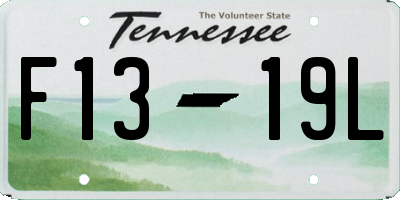 TN license plate F1319L
