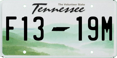 TN license plate F1319M