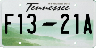 TN license plate F1321A