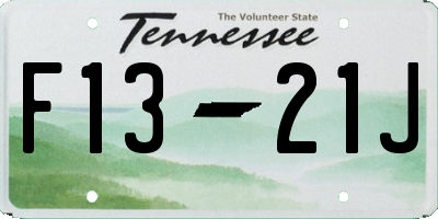 TN license plate F1321J